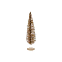 Creative Co-Op Enchanted Christmas Gold Bottle Brush Tree Table Decor 13 in. (Pack of 12)