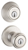 Kwikset Tylo Satin Nickel Entry Knob and Single Cylinder Deadbolt 1-3/4 in.
