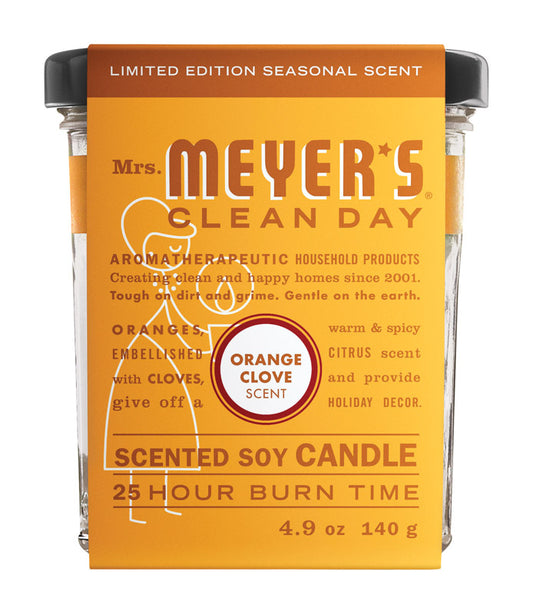 Mrs. Meyer's Clean Day Ivory Orange Clove Scent Soy Air Freshener Candle 3.75 in. H x 2.9 in. Dia. (Pack of 6)