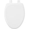 Mayfair Slow Close Elongated White Molded Wood Toilet Seat