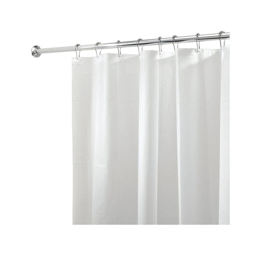 InterDesign 72 in. H x 72 in. W White Solid Shower Curtain Liner PEVA (Pack of 4)