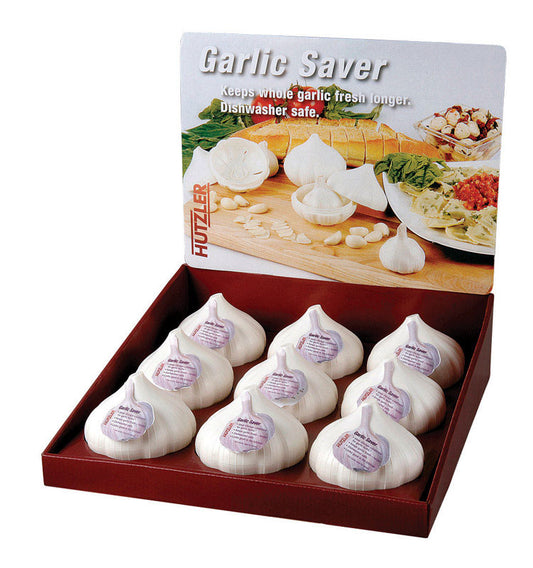 Hutzler White Plastic Garlic Saver (Pack of 9)