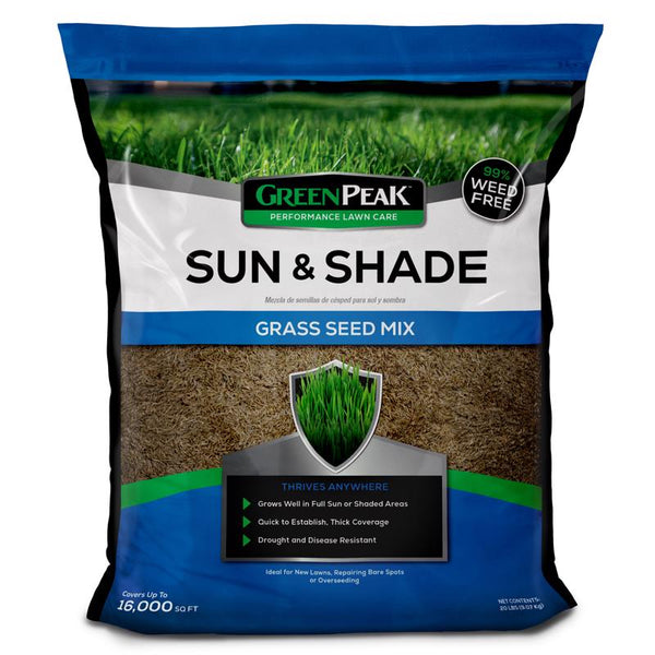 Semillas de césped mixto para sol o sombra GreenPeak 20 lb