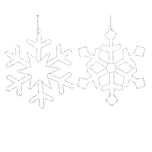 Lumineo LED Cool White Twinkling Snowflake String Light Set