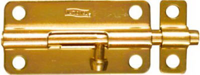 National Hardware 4 in. L Brass-Plated Steel Barrel Bolt 1 pk