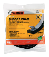 Frost King Black Rubber Foam Weather Seal For Doors and Windows 10 ft. L X 0.32 in. - Deal of The Week