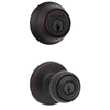 Kwikset Polo Venetian Bronze Entry Knob and Single Cylinder Deadbolt 1-3/4 in.