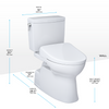 TOTO® WASHLET®+ Vespin® II 1G® Two-Piece Elongated 1.0 GPF Toilet and WASHLET®+ S7A Contemporary Bidet Seat, Cotton White - MW4744736CUFG#01