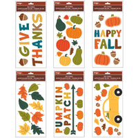 IG Design Harvest Gel Clings Window Decor (Pack of 72)