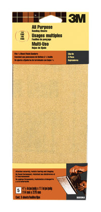 3M 11 in. L x 4-1/2 in. W 150 Grit Fine Aluminum Oxide Sandpaper 5 pk (Pack of 10)