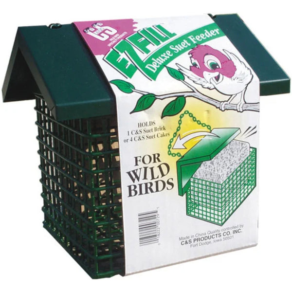 C&S E-Z Fill Deluxe Suet Feeder with Roof 6.5 in x 6.25 in x 6.25 in