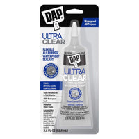 DAP Ultra Clear Silicone All Purpose Waterproof Sealant 2.8 fl. oz. (Pack of 6)