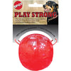 Rubber Ball Dog Toy, Red, 3.25-In.