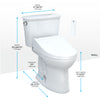 TOTO® Drake® Transitional WASHLET®+ Two-Piece Elongated 1.28 GPF Universal Height TORNADO FLUSH® Toilet with C5 Bidet Seat, Cotton White - MW7863084CEFG.10#01
