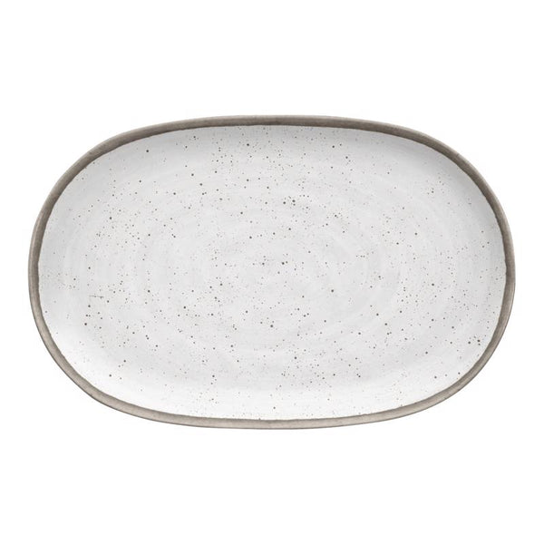 Plato ovalado de bambú blanco de TarHong Retreat Pottery, paquete de 1 (paquete de 4)
