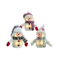 Decoris LED Assorted Plush Snowman Christmas Decor (Pack of 24).