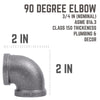 B & K 3/4 in. FPT  x 3/4 in. Dia. FPT Black Malleable Iron Elbow