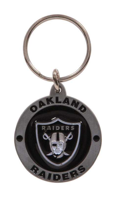 Hillman Oakland Raiders Metal Silver Decorative Key Chain (Pack of 3).