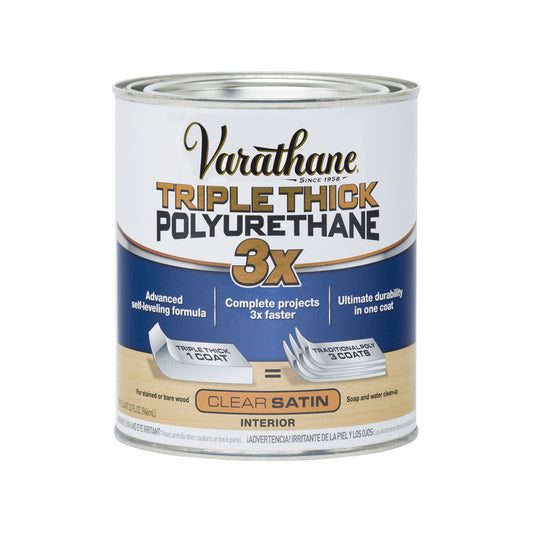 Varathane Triple Thick Transparent Clear Satin Stain 1 Qt.