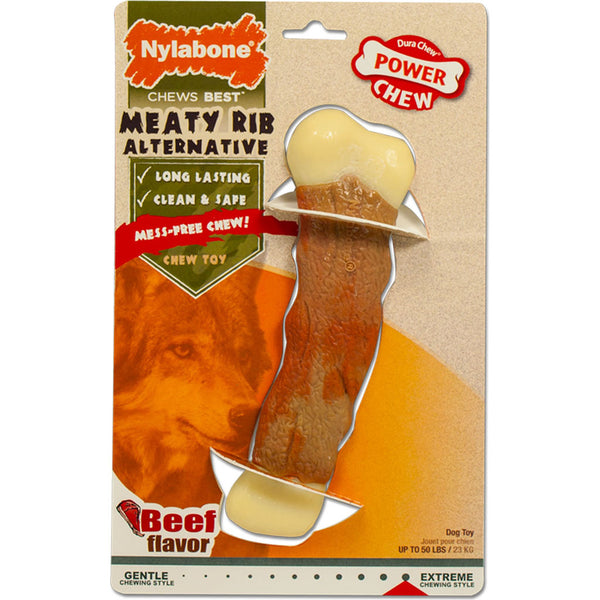 Nylabone Wild Alternative Rib Power Chew Beef Flavor Giant Size Durable Dog Chew for Dogs Up to 50 lb