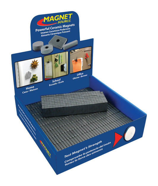 Magnet Source .25 in. L X 1 in. W Black Block Magnets 0.6 lb. pull 500 pc