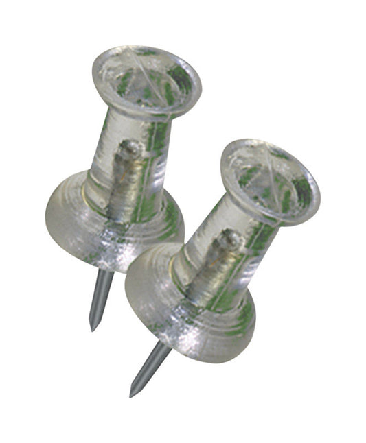 Hillman Clear Push Pins  (Pack of 10)