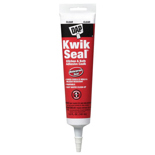 DAP Kwik Seal Clear Acrylic Latex Kitchen and Bath Adhesive Caulk 5.5 oz.