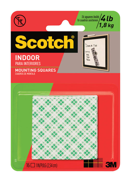 Scotch 1 in. W x 1 in. L Mounting Squares White (Pack of 6)