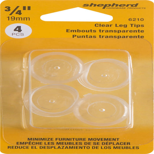 Shepherd Hardware Thermoplastic Ethylene Leg Tip Clear Round 3/4 in. W 1 pk