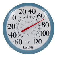 Taylor Big and Bold Bezel Dial Thermometer Plastic Teal 13.25 in. (Pack of 4)