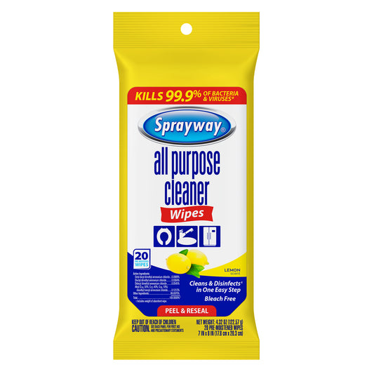 Sprayway Fabric Disinfecting Wipes 7 in. W X 8 in. L 3.82  20 pk (Pack of 12)