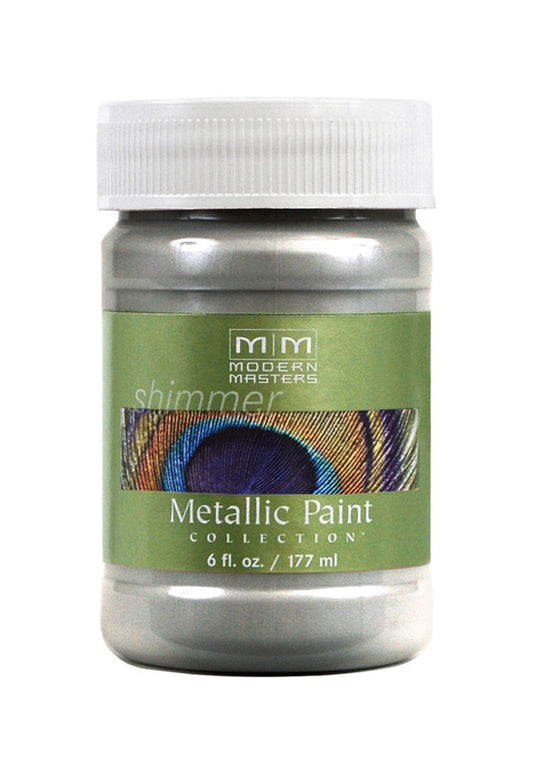 Modern Masters Shimmer Satin Silver Water-Based Metallic Paint 6 oz