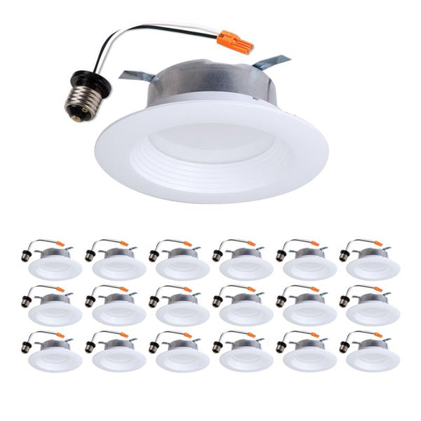 Foco empotrable LED Halo de 4 pulgadas de ancho y 8 W en blanco brillante
