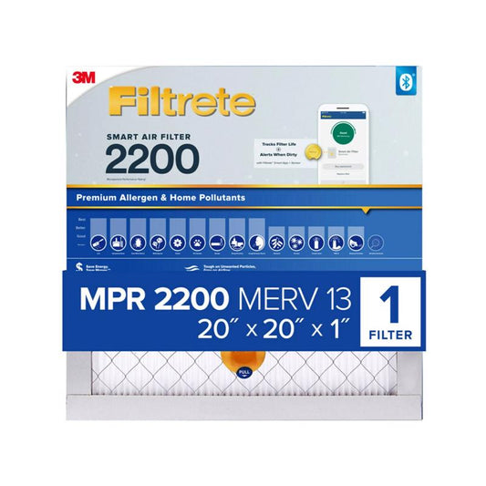 Filtrete 20 in. W X 20 in. H X 1 in. D Fiberglass 13 MERV Pleated Smart Air Filter (Pack of 4)