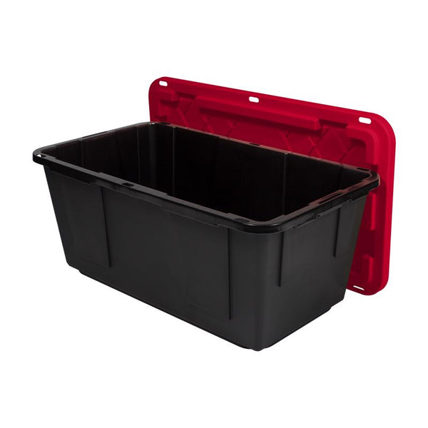 Contenedor de almacenamiento Greenmade de 40 gal Negro/Rojo 16.4 in. de alto X 38.2 in. de ancho X 22 in. de fondo, apilable (Paquete de 4)