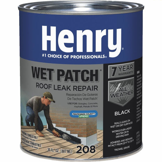 Henry He208030 1 Quart Wet Patch® Roof Cement  (Pack Of 12)