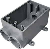 Cantex New Work 20 cu in Rectangle PVC 1 gang Electrical Box Gray