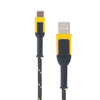 DeWalt Black/Yellow Braided USB-A to USB-C Cable For Any USB-Powered Device 10 ft. L