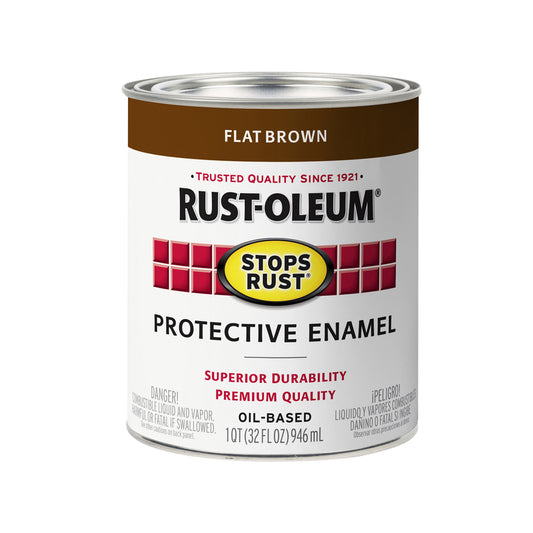 Rust-Oleum Stops Rust Indoor and Outdoor Flat Brown Rust Prevention Paint 1 qt.