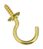 National Hardware Gold Solid Brass 7/8 in. L Cup Hook 5 pk