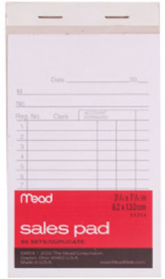 Mead 3-1/4 in. W x 5-7/8 in. L Sales Pad with Duplicates (Pack of 24)