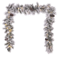 Celebrations Home 12 in. D X 108 ft. L LED Prelit Multicolored Snowy Scotch Pine Garland (Pack of 4)