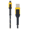 DeWalt Black/Yellow Braided Micro and USB Port For Any USB-Powered Device 10 ft. L