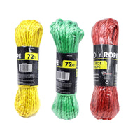 JMK 1/4 in. Dia. x 72 in. L Assorted Twisted Poly Rope (Pack of 36)