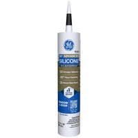 GE Silicone 2 Black Silicone 2 Window and Door Silicone 10.1 oz. (Pack of 12)