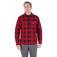 Milwaukee Gridiron XL Long Sleeve Men's Collared Red Flannel Shirt