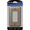 Amerelle Devon Brushed Brass 1 gang Stamped Steel Decorator Wall Plate 1 pk - Open Box