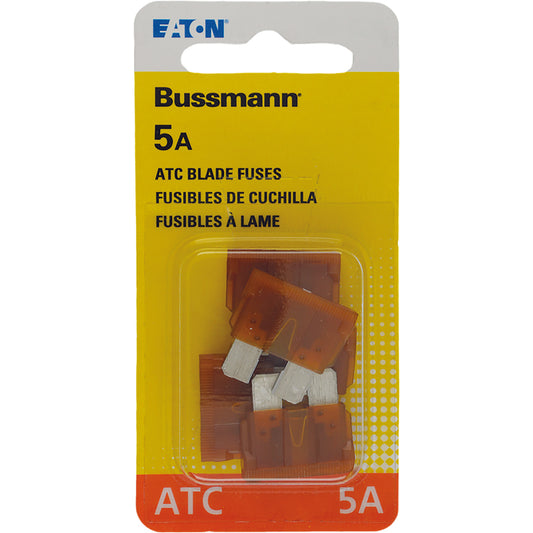 Bussmann 5 amps ATC Blade Fuse 5 pk (Pack of 5)