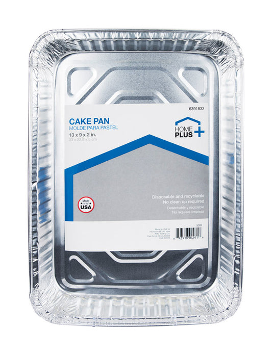 Home Plus Durable Foil 9 in. W x 13 in. L Cake Pan Silver 1 pk (Pack of 12)