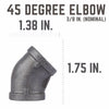 B&K 43898 in. FIPx 43898 in. Dia. FIP Black Malleable Iron 45 Degree Elbow